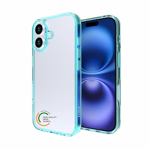 Image of for iPhone Case 16, [Anti-Yellowing Technology] [Military Grade Drop Protection] Shockproof Slim Hybrid Phone Case for iPhone 16 - Crystal Aqua Blue