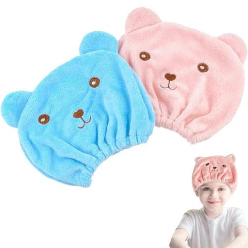 Toallas para Secar el Pelo - Juego de 2 - Turbante de Secado Rápido de Coral Fleece para Mujer y Niña - Toalla de Pelo de Microfibra - Superabsorbente y Secado Rápido.