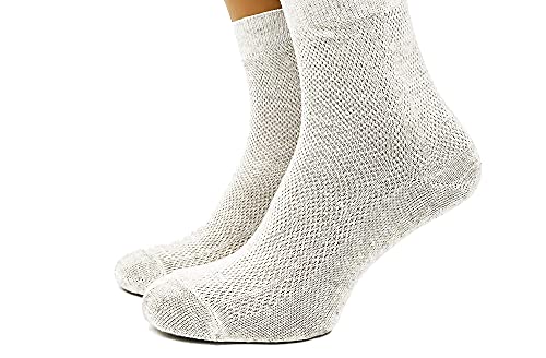 Special Thin Breathable Organic Linen Socks for Men, Pack of 3 (large)