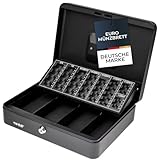 HMF 4215-02 Geldkassette abschließbar mit Münzzählbrett | 30,5 x 24 x 8,5 cm | Schwarz