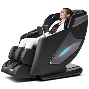 4D Massage Chair, Full Body Massage Chair, Zero Gravity Recliner w/Intelligent Voice Control, 53.14″ SL Track, Electric Calfrest Extension, 12 Auto Modes, USB Type-C, Bluetooth Speaker, TFT Screen