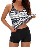 Model wearing onique Two-Piece Tankini with Boy Shorts.