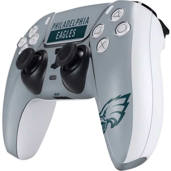 Skinit Decal Gaming Skin Compatible with PS5 Controller - Officially Licensed NFL Philadelphia Eagles Silver Performance Series Design