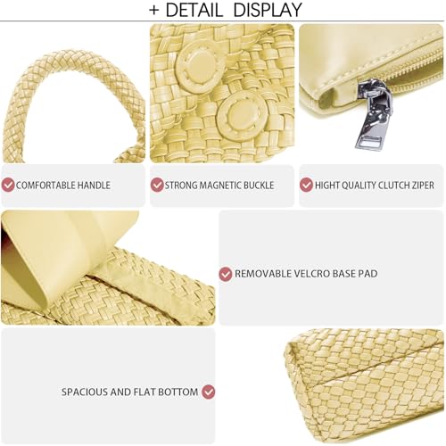 Image of JINMANXUE Woven Tote Bag for Women, Fashion Hobo Handbag, Travel Top-handle Shoulder Bag, Beach Underarm Bag with Purse