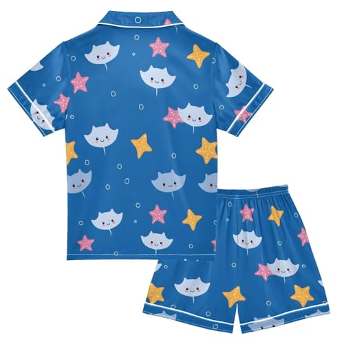 Manta Fish Starfish Bubble Pajamas Set Soft Pjs Sets 2 Piece Short Sleeve Sleepwear Casual Loungewear2