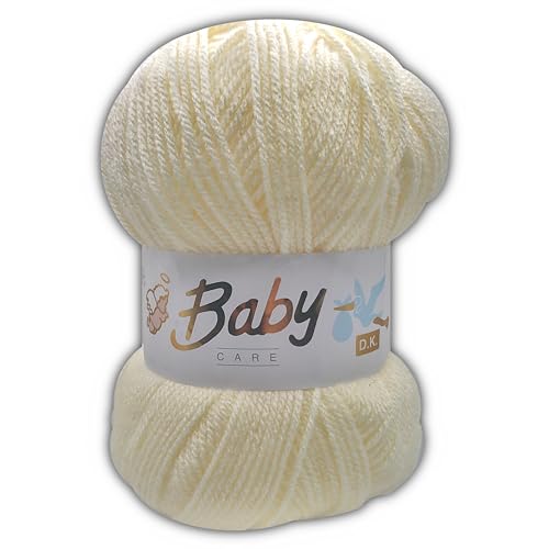 5 Pack of Yellow 602 - Baby Care Double Knit Wool for Knitting and Crochet by Woolcraft, 100