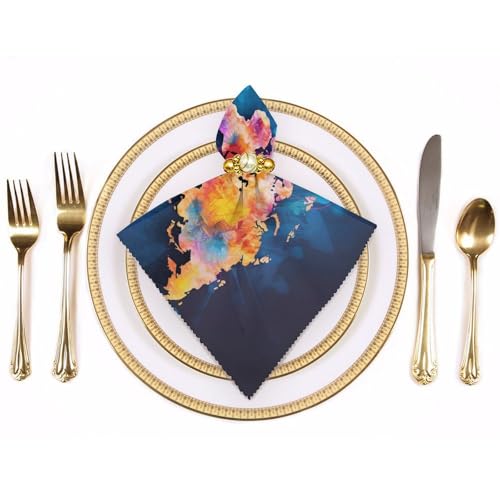 Servilletas de tela lavables con diseño de mapamundi para bodas y eventos especiales 4