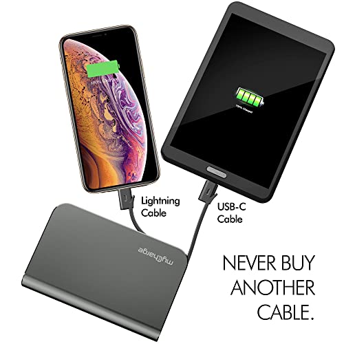 Mycharge Portable Charger For Iphone - Hub 6700Mah Wall Plug & Built In Cables (Lightning, Type C) 18W Turbo Usb C Power Bank Fast Charging Battery Pack External Phone Backup, 36 Hrs #TOP2