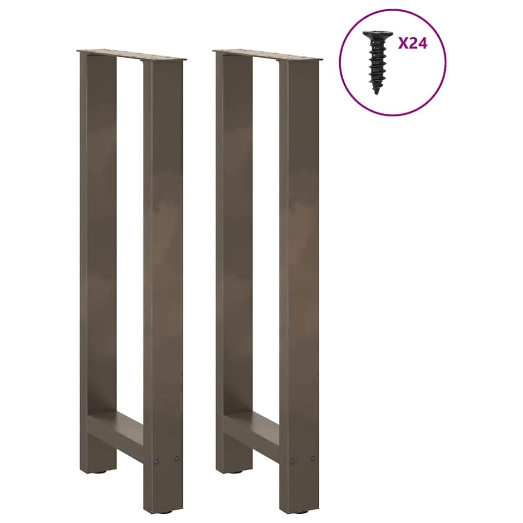 vidaXL Patas para Mesa de Bar de Acero Natural (2 Unidades, 50 x 100-101 cm)