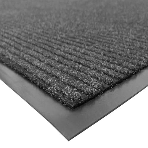 UNIMAT Traffic Guard Door Mat, 4´x 6´, Heavy Duty Waterproof Doormat, Stain and Fade Resistant Welcome Mats, Durable Rubber Backing, Low Profile Entryway Rug, Shoe and Boot Scraper, Charcoal by UNIMAT - Used condition - US$41.50