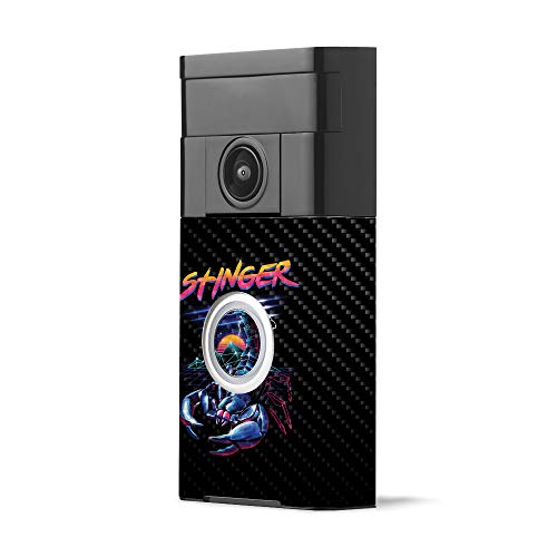MIGHTY SKINS MightySkins Carbon Fiber Skin for Ring Video Doorbell - Stinger Scorpion | Protective, Durable Textured Carbon Fiber Finish | Easy to Apply, Remove, and Change Styles | Made in The USA
