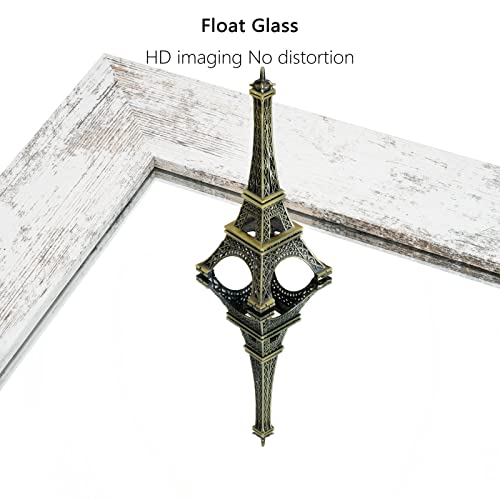 Syndra Bathroom Vanity Mirror,24" X 32" Wood Frame Farmhouse Mirrors For Wall Decor ，Living Room Or Bedroom，Rustic Bathroom Decor Vertical Or Horizontal Hanging White #TOP5