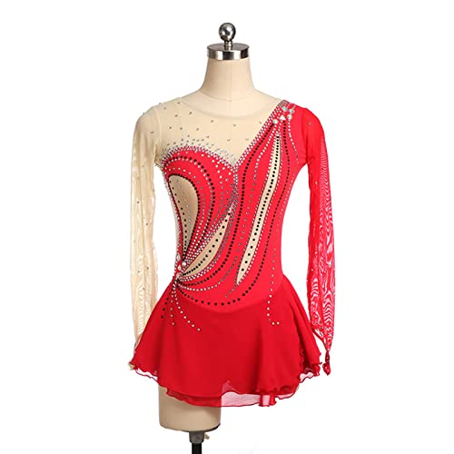 kzytamz Vestido de competição profissional de patinação artística feminino ginástica competição pati