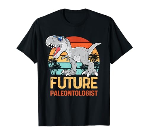 Retro Future Paleontologist T-Rex Dinosaur Fossil Boys Girls T-Shirt