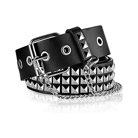 Geyoga Women's PU Leather Studded Belt Cover