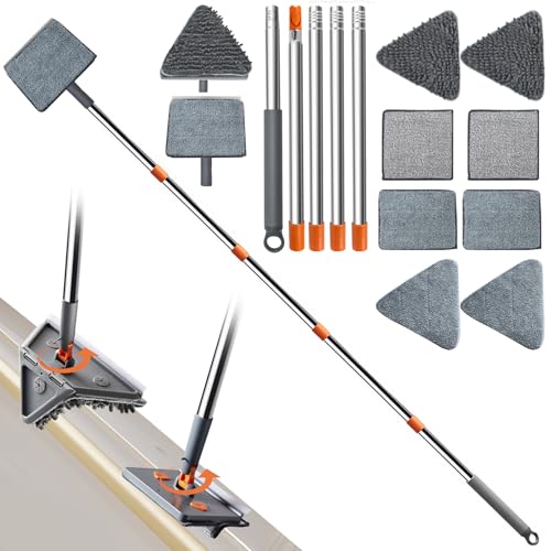 Kqpoinw Limpia Cristales Profesional con Mango Extensible 198cm, Limpiador de Ventanas con Escobilla de Silicona, Kit Limpiacristales Palo Limpiador Ventanas por Vidros Puerta Coche Ventanas Altas
