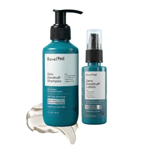 Image of Ravel PRO Anti-Dandruff Lotion+Anti-Dandruff Shampoo (Combo Pack) | Zero Flake Technology | 100% Overnight Flake Elimination - Paraben-Free, Color-Safe | For Men & Women | For All Hair Types