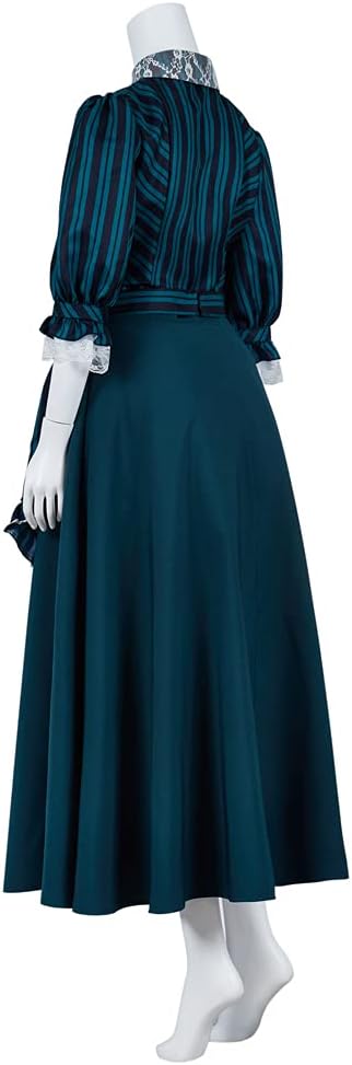 MyheroCos The Haunted Mansion Cosplay Costume Women's Maid Dress with Apron Halloween Ghost Costume
