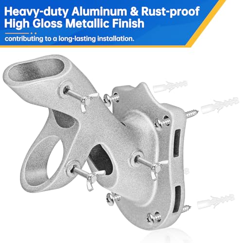 Anovo Flag Pole Holder, Anovo Flag Pole Brackets Mount Outside House Heavy-Duty Aluminum Metal Rust Proof Bracket 1 Inch Inner Diameter 2 Positions With Hardwares For Outdoor Wall Mounting Porch thumb #1