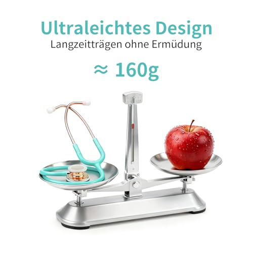 SCIAN Doppelkopf-Stethoskop für Ärzte, Krankenschwestern, Studenten, Kinder und Erwachsene, Klassisches Edelstahl leichtes Stethoskop mit Zubehör und Tragetasche（Grün）