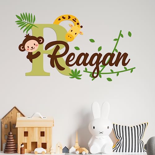 Vinilo Decorativo Personalizado Mono y Jirafa 81x46 cm miniatura 1