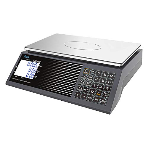 ACLAS Price Computing Scale 30lbs - 0.01lb Digital NTEP Certified Legal for Trade RS-232 Port to POS/ECR Cash Register Commercial Retail w/ LCD Dual Screen Displays for Food, Meat, Deli, Fruit Market