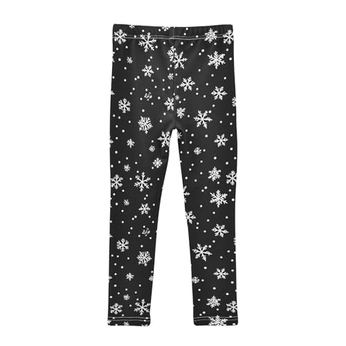 Winter Snowflake Polka Dot Girls Casual Leggings for Kids Printed Long Pant Bottoms Stretch and Soft2