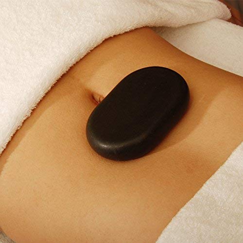 Master Massage Juego de piedras de masaje ovular grandes de basalto (XXL, 11,5 x 7,5 x 2,7 cm, 4 unidades, 100% piedra natural)