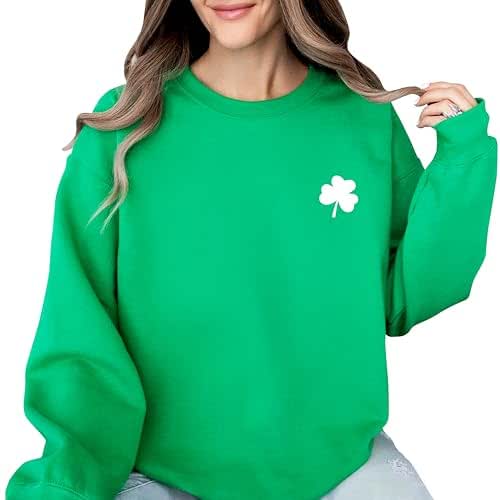 Shamrock St Patrick's Day Print Pattern Women's Sweatshirt