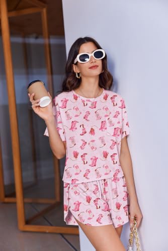 Image of Ekouaer Womens Pajama Sets Sexy Lounge Sets Side Split Short Pj Sets Cute Pjs 2 Piece Comfy Sleepwear Loungewear