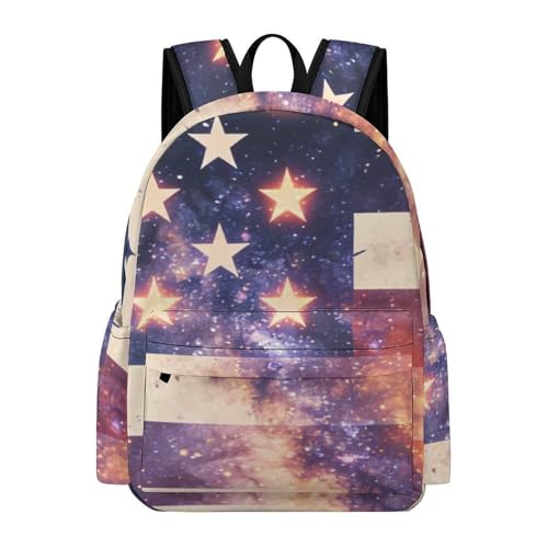 Sac à dos léger Galaxy drapeau américain résistant à l'usure pour le quotidien