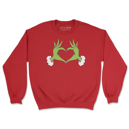 United BLVD Heart Hands Christmas Sweatshirt for Adults | Holiday