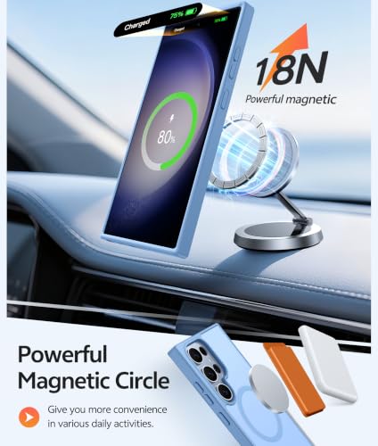 Image of FNTCASE for Samsung Galaxy S23 Ultra Case: [Fit for Magsafe] Magnetic Translucent Matte Anti-Fingerprint Cell Phone Cover Military Grade Shockproof Protective Case