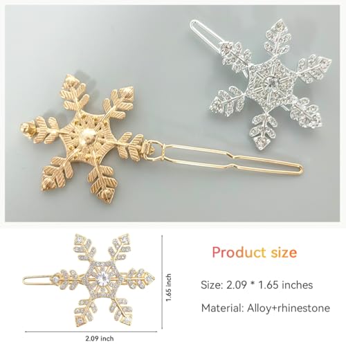 Pinzas de pelo con cristales Snowflake 6 piezas miniatura 6