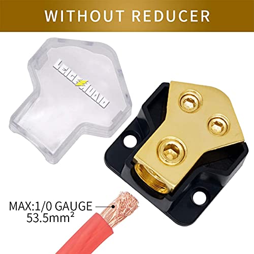 Leigesaudio 2Pack 0/2/4 Gauge In 4/8 Gauge Out 2 Way Amp Copper Power Distribution Block For Car Audio Splitter #TOP6