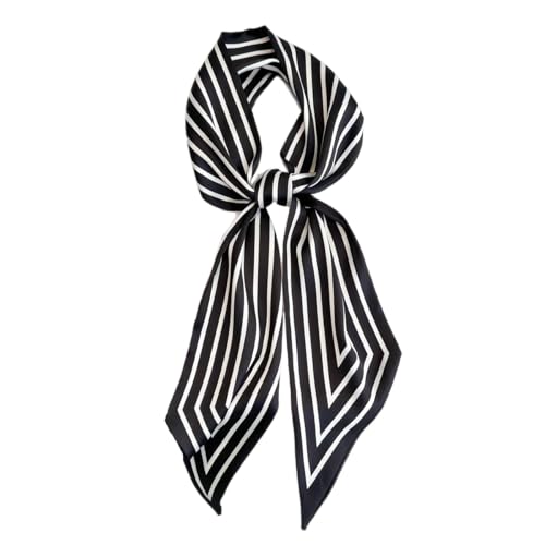 GIMIRO Pañuelo de seda satinada 148 x 13,5 cm, corbata de doble capa para blazer, abrigo, vestido, 148cm x 13,5cm