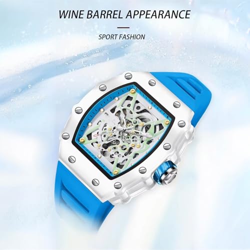 Image of Havoc Craft Men's Luxury Sports Watch 30M Waterproof Tonneau Chronograph | Analog Quartz Wristwatch with Time & Day Function | Premium Square Dial, Shock-Resistant & Anti-Magnetic Silicone Strap