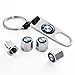 Car Wheel Tire Valve Stem Air Caps Cover and Keychain Combo Set Total 6pcs for BMW M E30 X5 Z4 X1 X3 F30 F35 320li