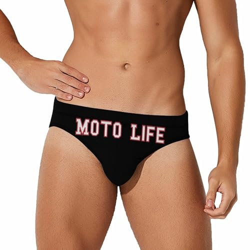 Moto Life Mens Swim Briefs Quick Dry Swimming Trunks Training Swimsuit Low Rise Swimwear