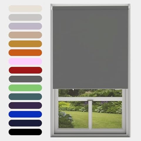 Caecus Dark Grey Blackout Roller Blind 60cm Cover