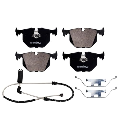 Image of Detroit Axle - Brake Pads for BMW 740i 740il M5 X5 Ceramic Brake Pads w /Hardware Front and Rear Replacement Brakes