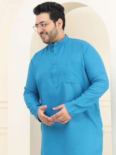 Image of SOJANYA Plus (Since 1958) Men's Jacquard Silk Self Design Only Long Kurta