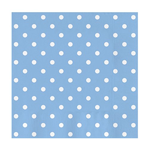 Servilletas de papel decoradas con diseño Lunares color Azul Baby - I