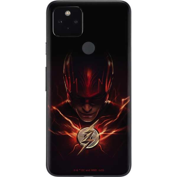 Skinit Phone Decal Skin Compatible with Google Pixel 5a - Officially Licensed Warner Bros The Flash Movie: The Flash Poster Design