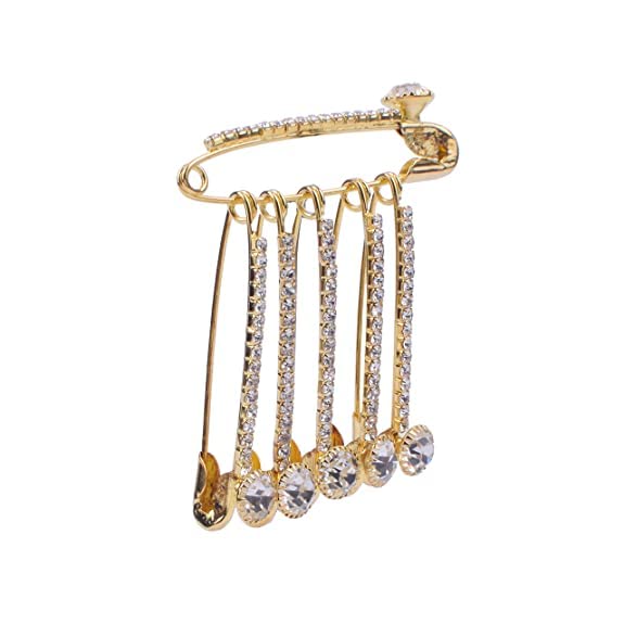 imioxo Designer Diamond Saree Pins Hijab Safety Pin Brooch & Sari Pins for Women pack of 6 (B0B351CJ88) Amazon Price History, Amazon Price Tracker