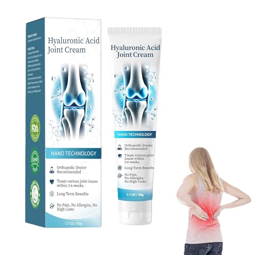 Hyaluronsäure Joint Care Creme Hyaluronic Acid Joint Cream Gegen unbehagen Beruhigende Gelenkpflegecreme für Rücken Nacken Hände Knie Gelenk Soothes Creme mit Kurkuma & Minze 1 Stück