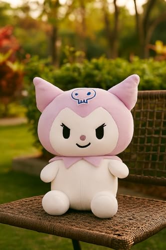 Image of Kawaii Plush Animal Doll, Purple and White, Soft Stuffed Character, Decorative Toy 21 cm (Purple and White)
