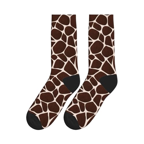 MOLIAN Giraffe Print Pattern Athletic Crew Socks For Women Men Novelty Sports Socks2