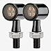 HAZAWA Motorcycle LED Mini Blinkers Small Turn Signals Light Micro Front Rear Indicator Compatible with Harley Davidson Honda Triumph Cruiser Choppers Street Bike (Smoke-Red&Amber)
