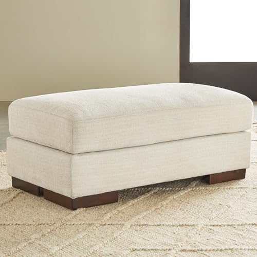 Image of Signature Design by Ashley Maggie Contemporary Accent Ottoman, Off White